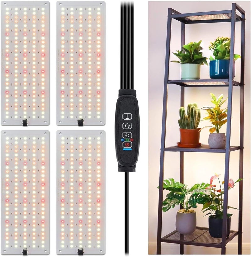 LBW Plant Grow Light, 540 LEDs Full Spectrum Plant Lights for Indoor Growing, Under Cabinet Grow Lamp with 4/8/12H Timer, 3 Lighting Modes, 10 Dimmable Levels, 4 Pack - Image 1